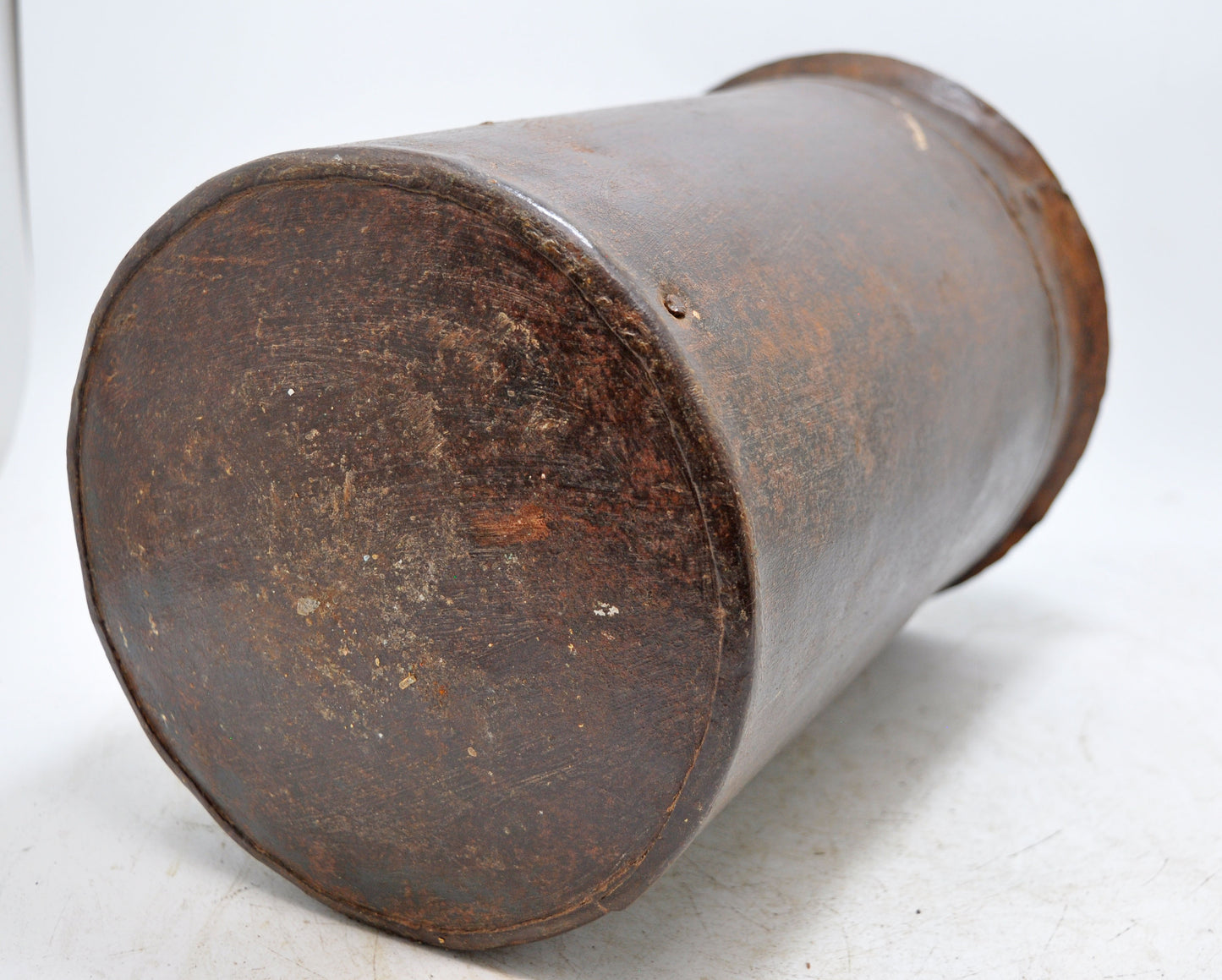 Antique Iron Grain Measurement Mana Pot Original Old Hand Crafted