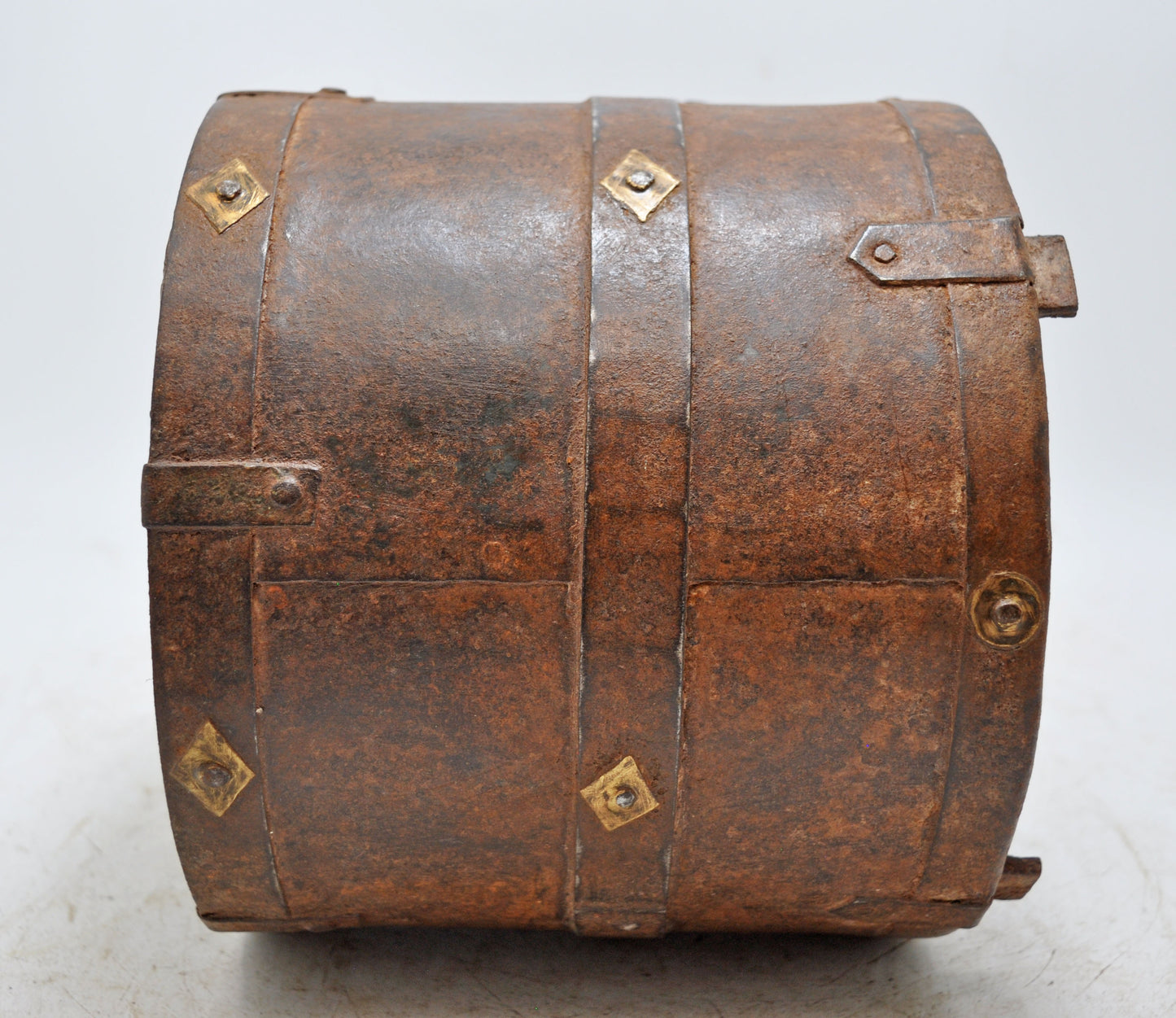 Antique Iron Grain Measurement Mana Pot Original Old Hand Crafted