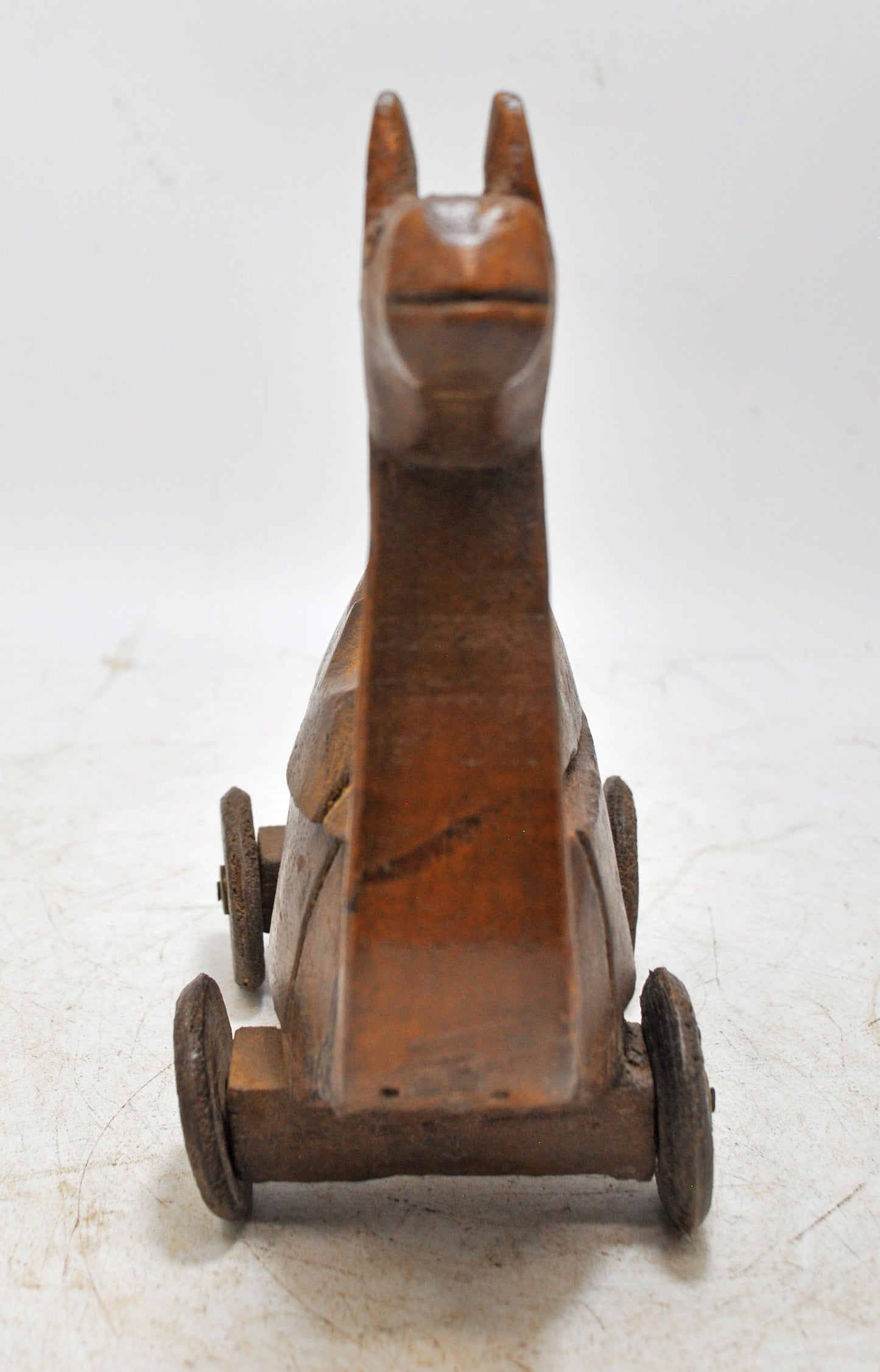 Vintage Wooden Camel on Wheels Figurine Spice Box Original Old Hand Carved