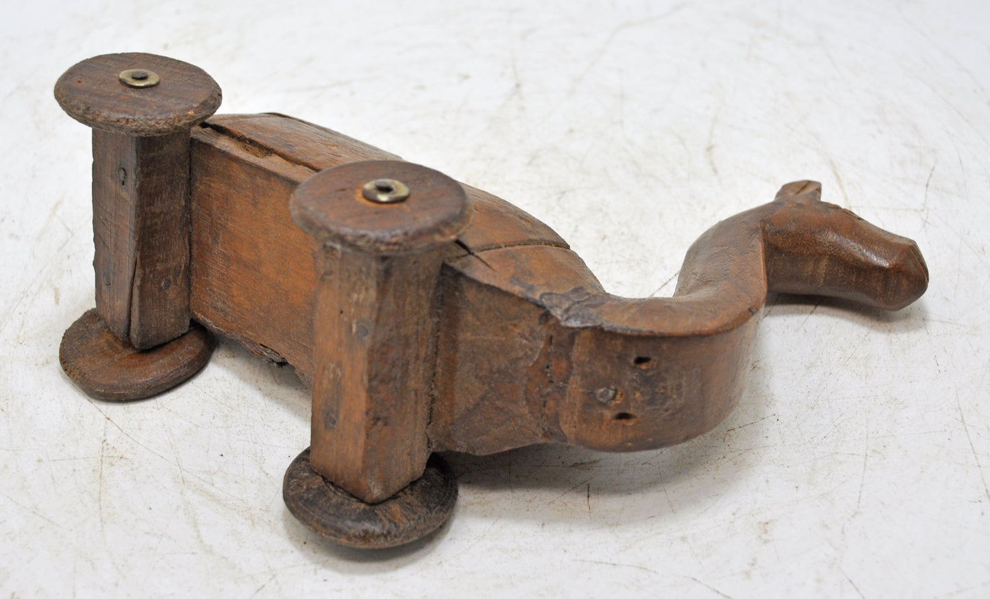 Vintage Wooden Camel on Wheels Figurine Spice Box Original Old Hand Carved