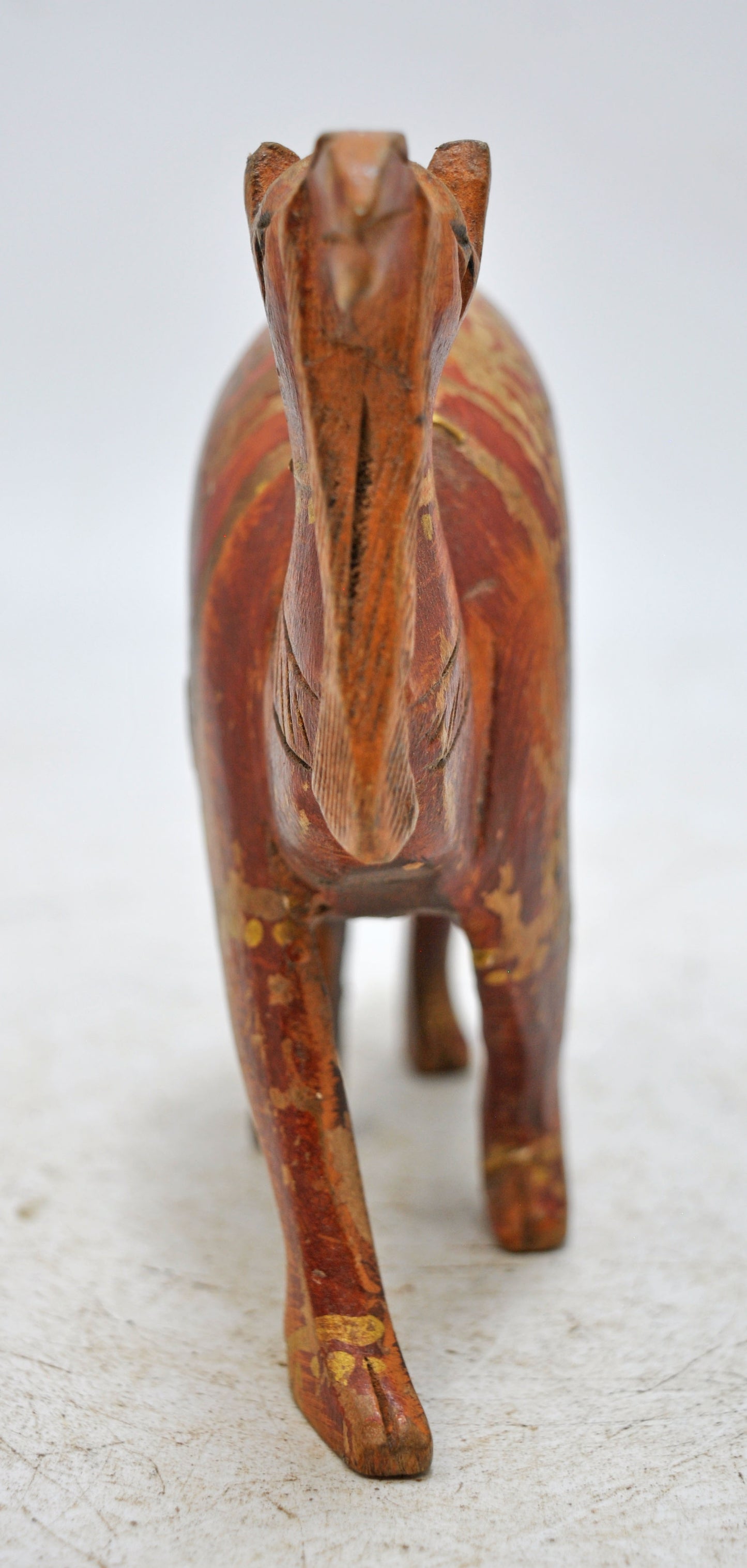 Vintage Wooden Small Camel Figurine Original Old Hand Carved Painted