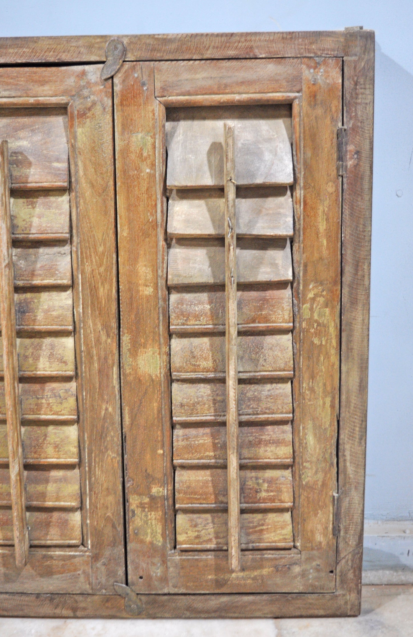 Antique Wooden Wall Décor Shutter Window With Frame Original Old Hand Crafted