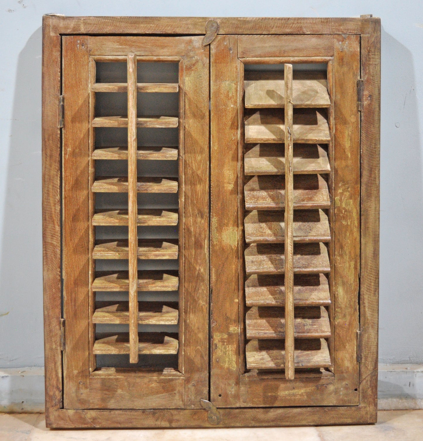 Antique Wooden Wall Décor Shutter Window With Frame Original Old Hand Crafted