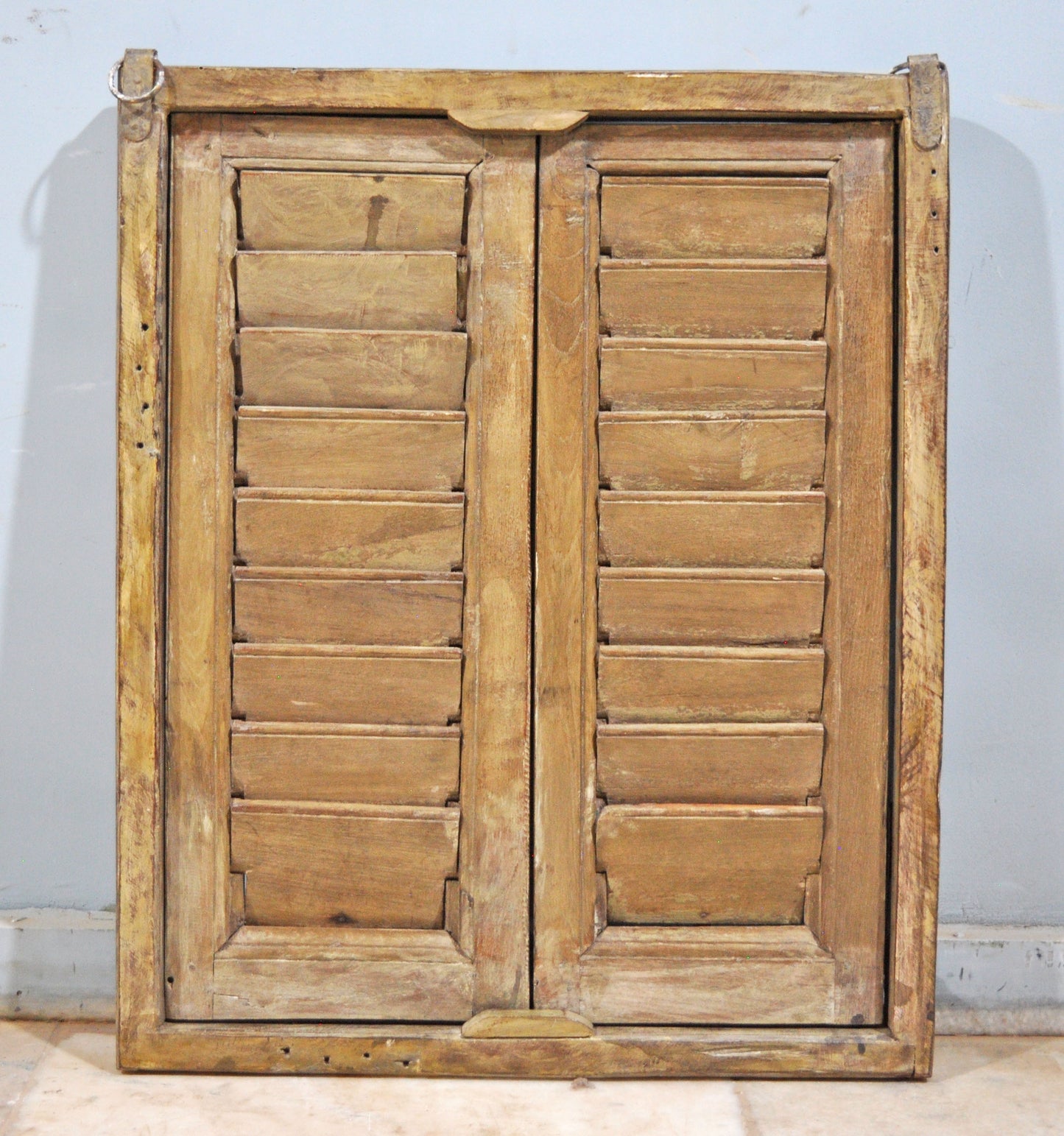 Antique Wooden Wall Décor Shutter Window With Frame Original Old Hand Crafted