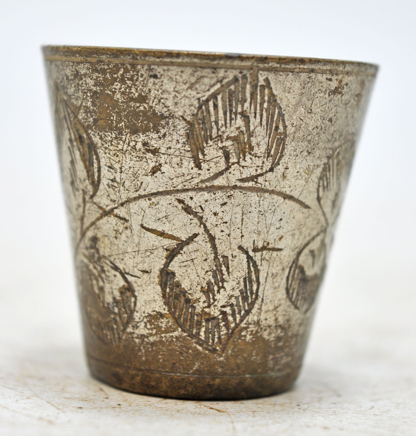 Antique Brass Lassi Drinking Glass Cup Original Old Hand Crafted Engraved