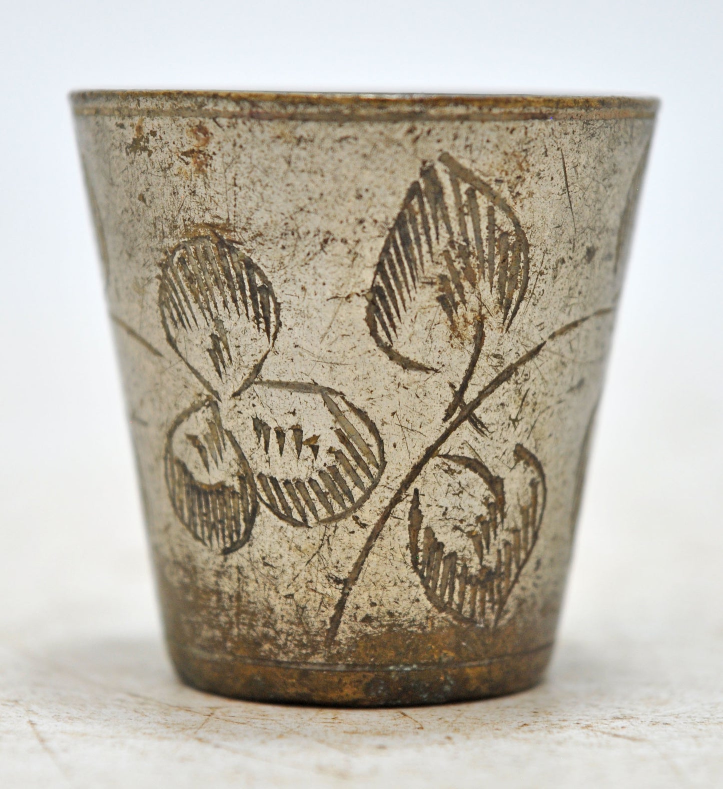 Antique Brass Lassi Drinking Glass Cup Original Old Hand Crafted Engraved