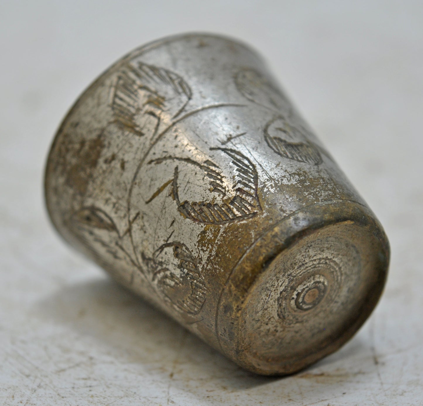 Antique Brass Lassi Drinking Glass Cup Original Old Hand Crafted Engraved