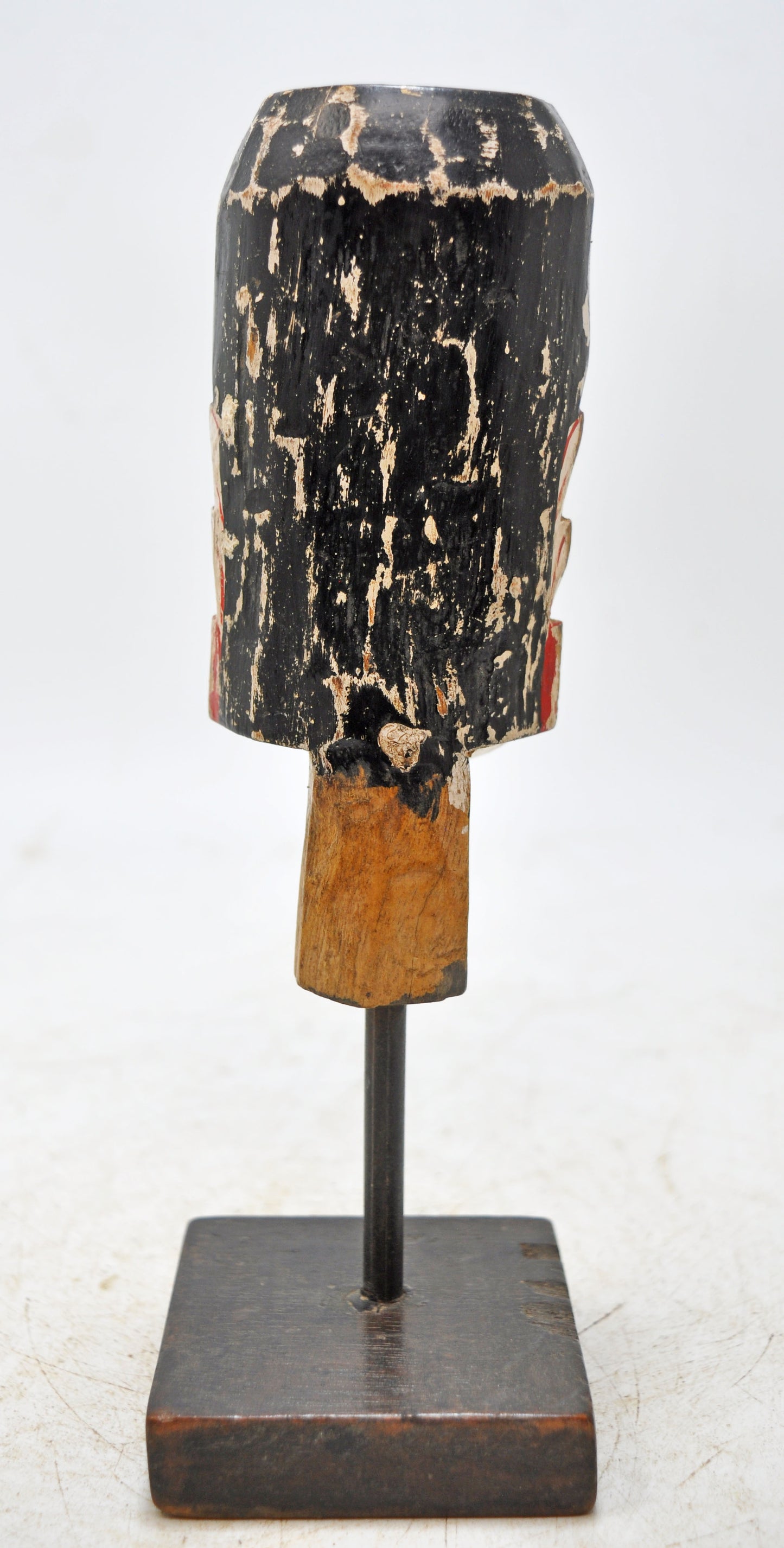 Vintage Wooden Puppet Head Bust Figurine Original Old Hand Carved Painted