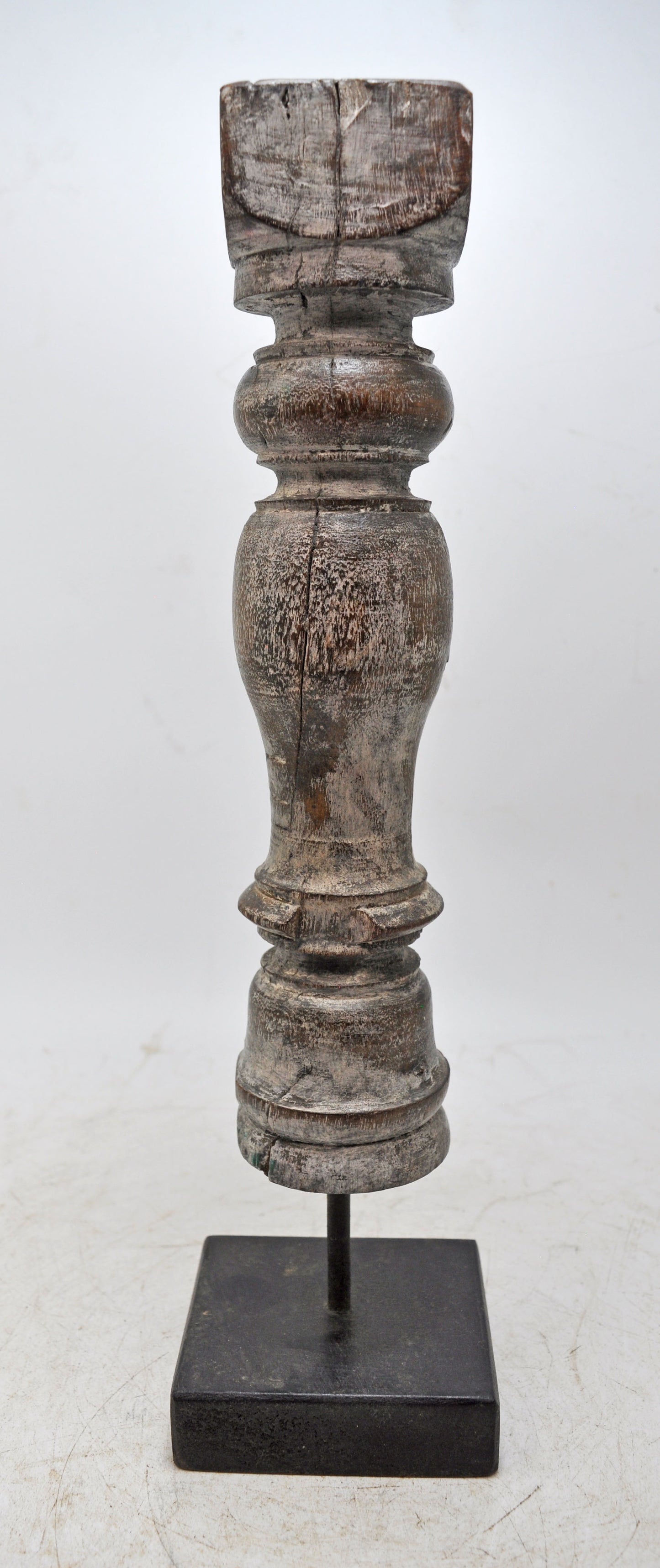 Antique Wooden Paga Leg Candle Holder Stand Original Old Hand Carved