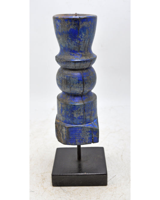 Antique Wooden Paga Leg Candle Holder Stand Original Old Hand Carved