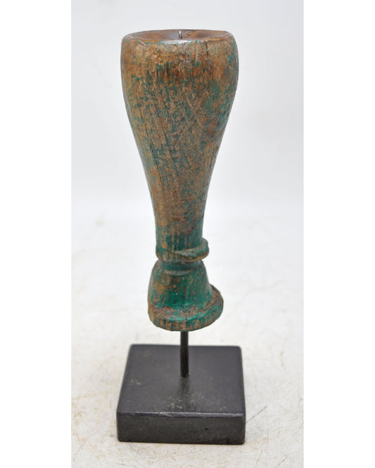 Antique Wooden Paga Leg Candle Holder Stand Original Old Hand Carved