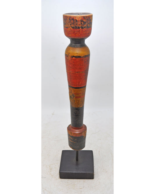Antique Wooden Paga Leg Candle Holder Stand Original Old Hand Carved
