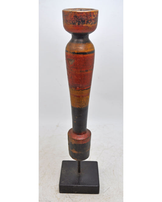 Antique Wooden Paga Leg Candle Holder Stand Original Old Hand Carved