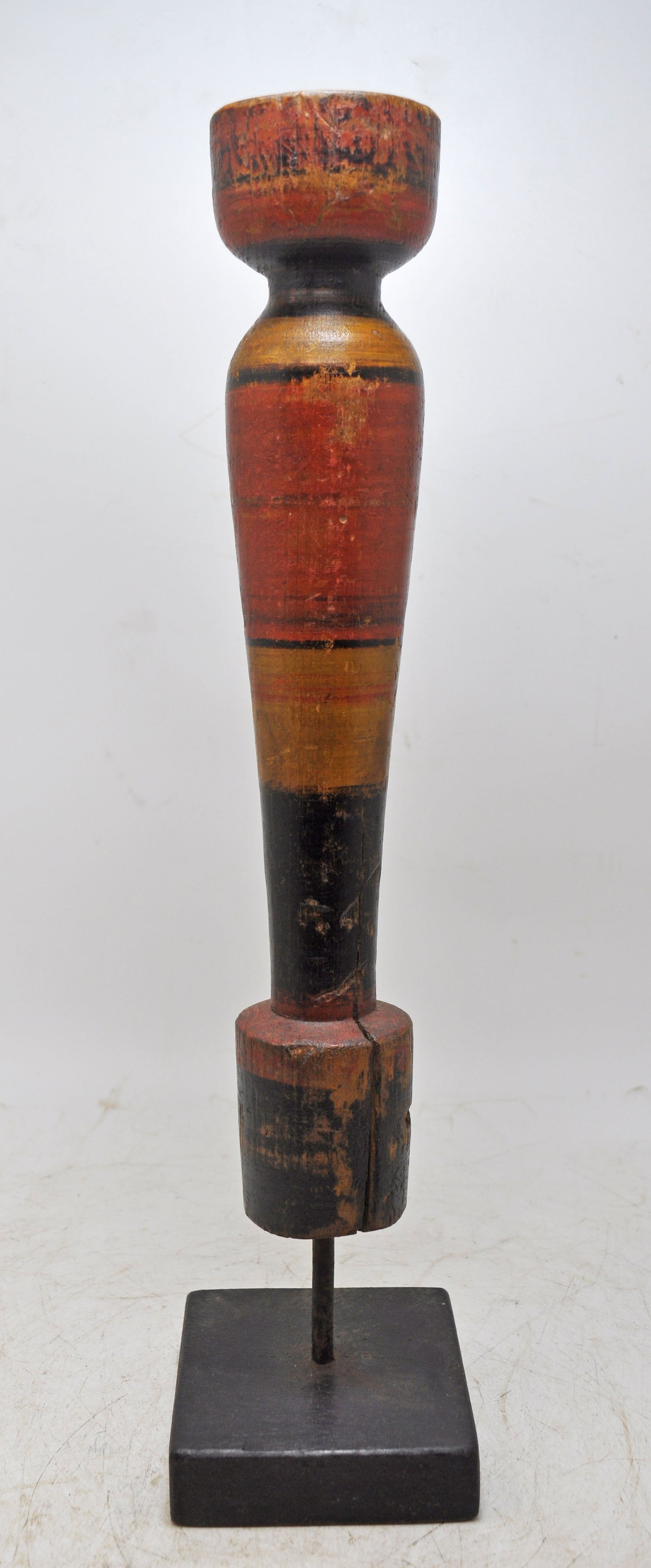 Antique Wooden Paga Leg Candle Holder Stand Original Old Hand Carved