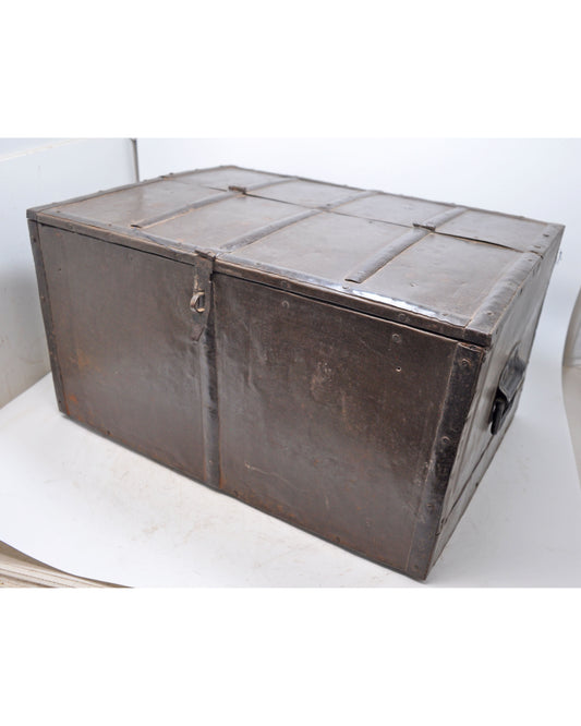 Antique Wooden Large Storage Chest Trunk Box Original Old Hand Crafted