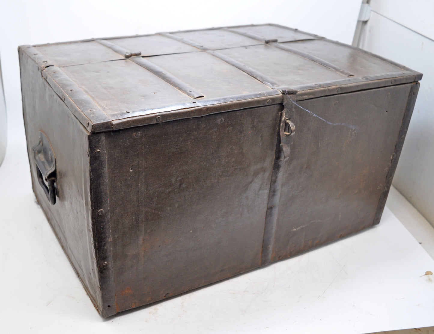 Antique Wooden Large Storage Chest Trunk Box Original Old Hand Crafted
