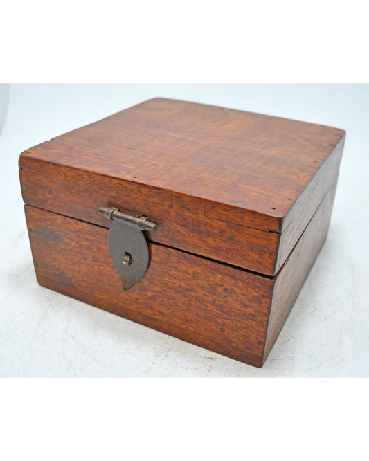 Vintage Wooden Square Storage Chest Box Original old Hand Crafted