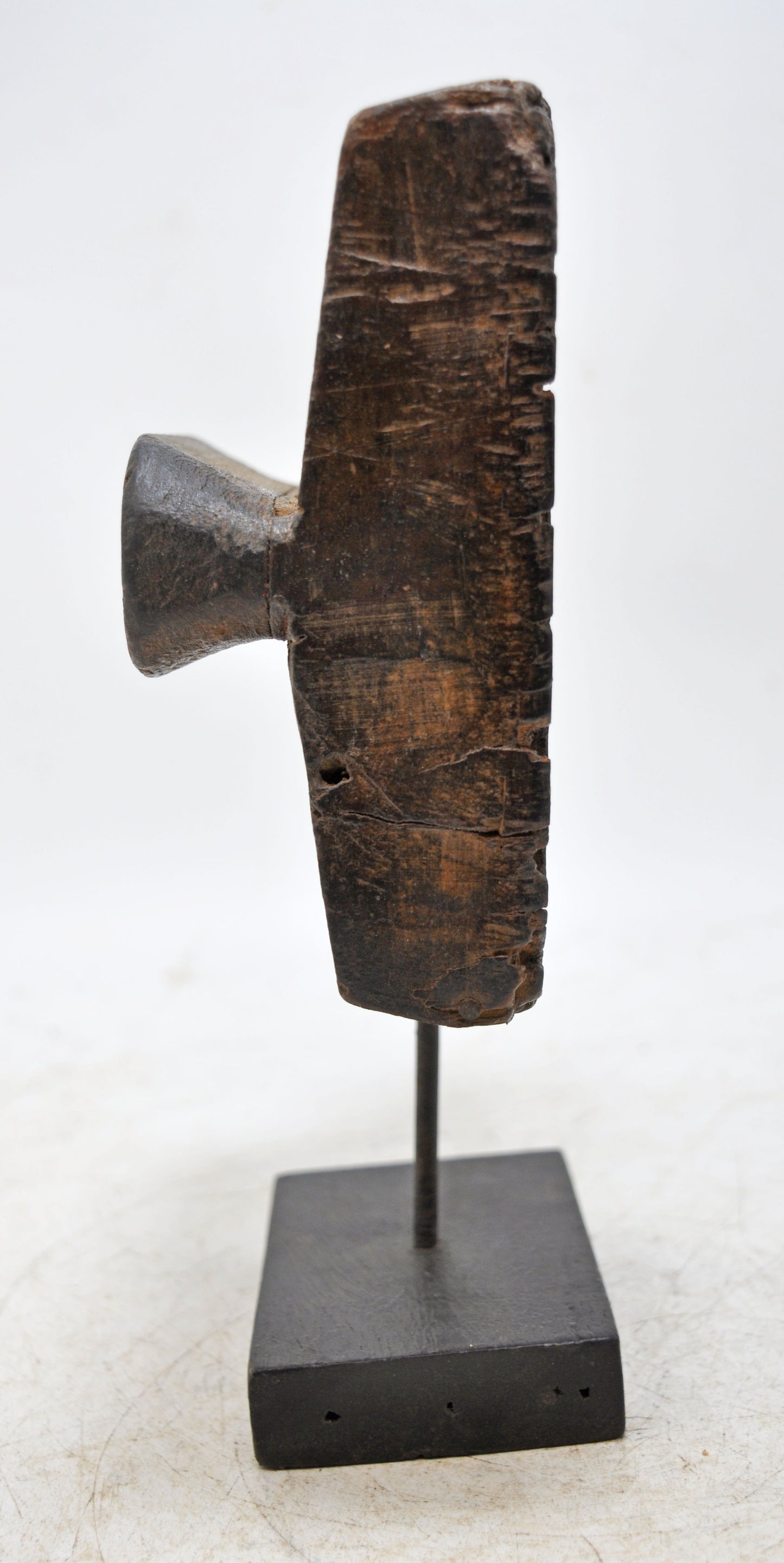 Antique Wooden Textile Printing Block on Stand Original Old Hand Carved