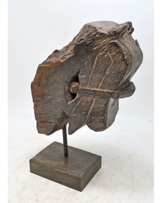 Antique Wooden Horse Head Bust Original Old Hand Carved
