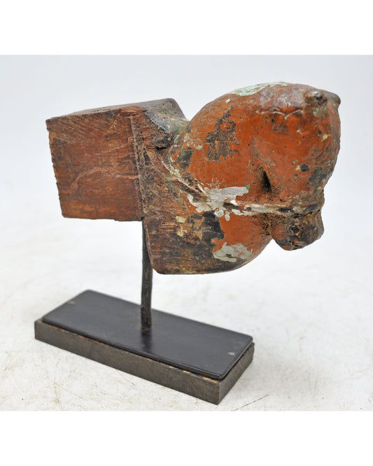 Antique Wooden Horse Head Bust Original Old Hand Carved