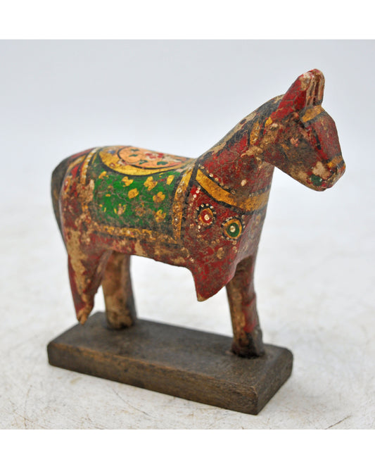 Hand Carved Wooden Horse Figurine Fine Rustic Hand Painted