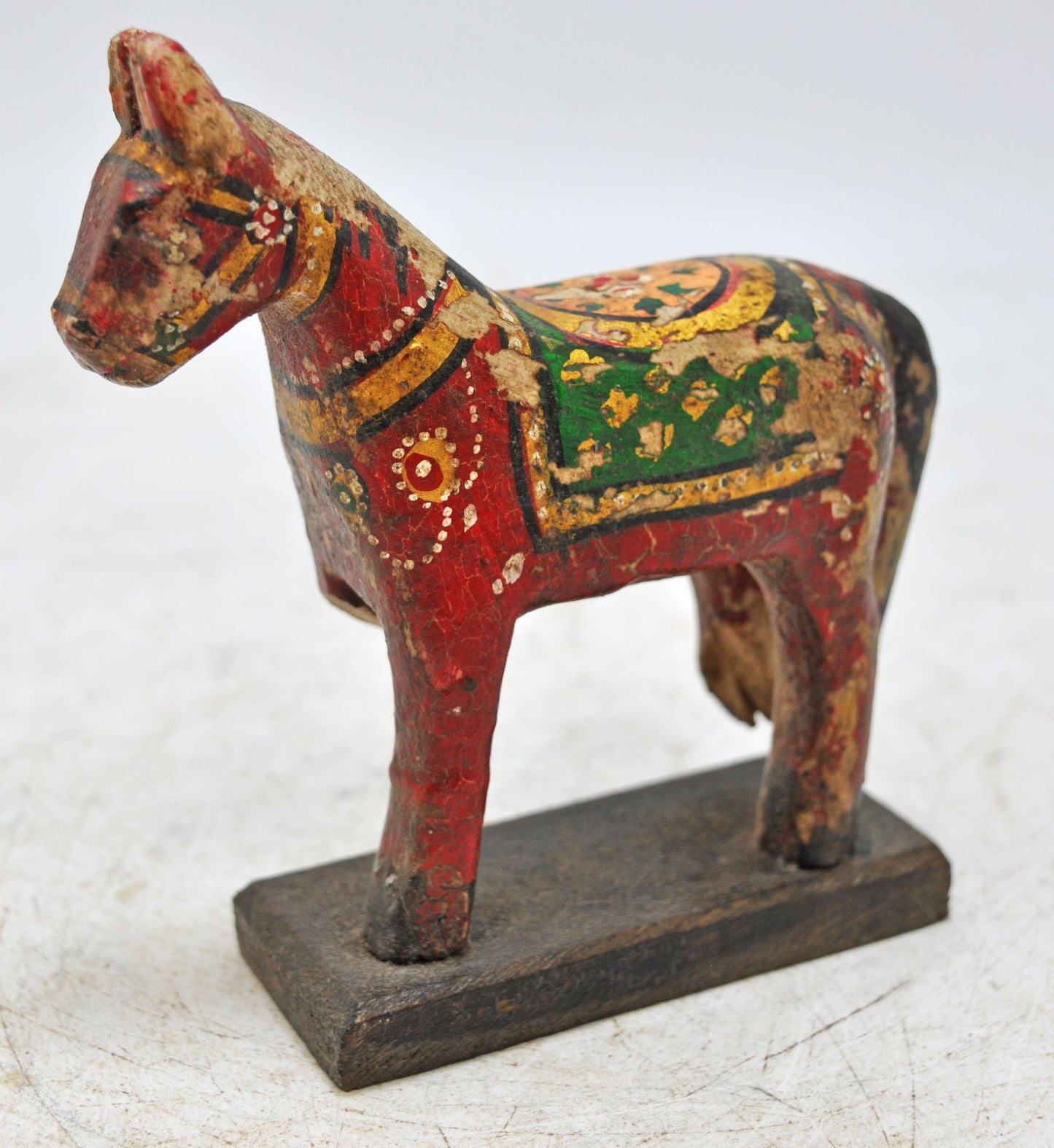 Hand Carved Wooden Horse Figurine Fine Rustic Hand Painted