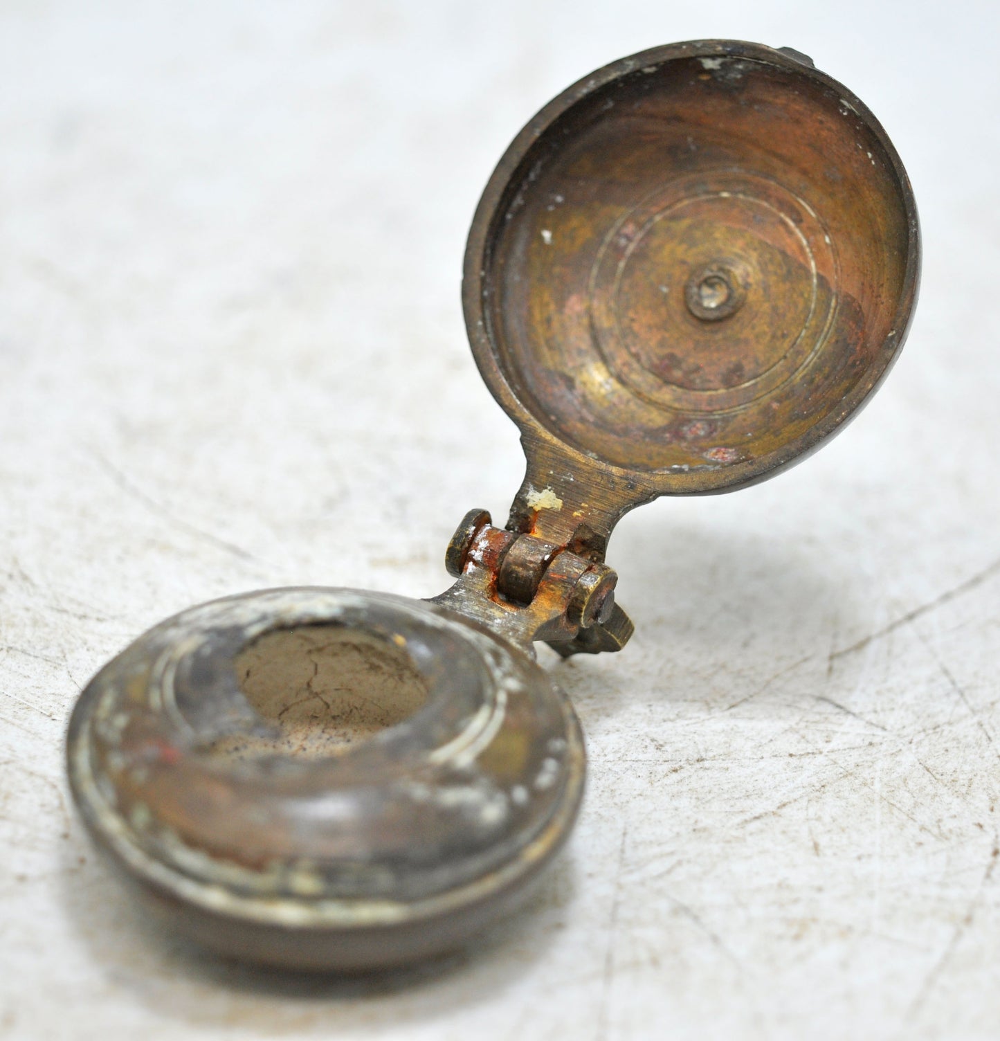 Antique Brass Lime Paste Chuna Box Original Old Hand Crafted Engraved