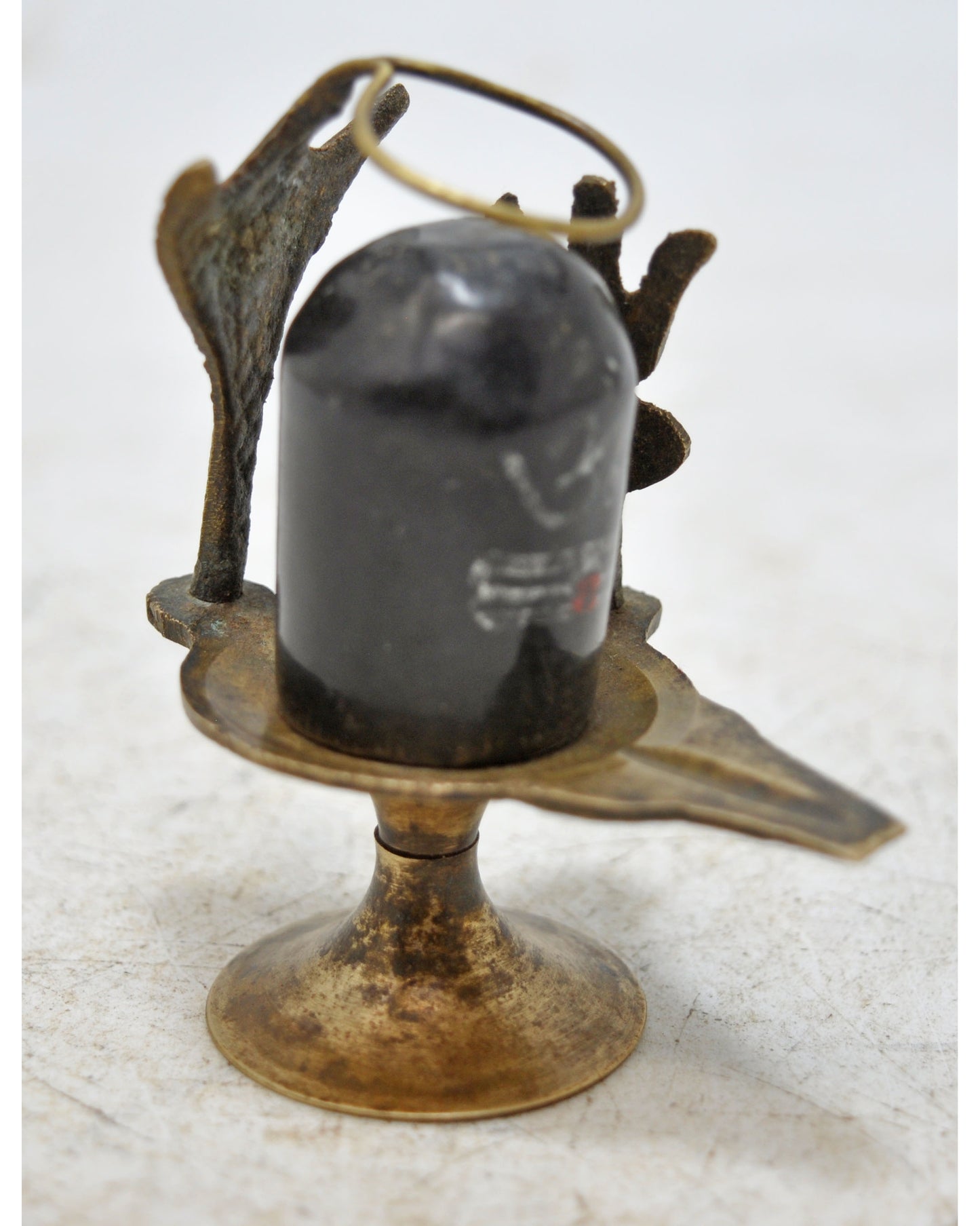 Antique Brass God Shiva Linga Idol Figurine Original Old Hand Crafted Engraved
