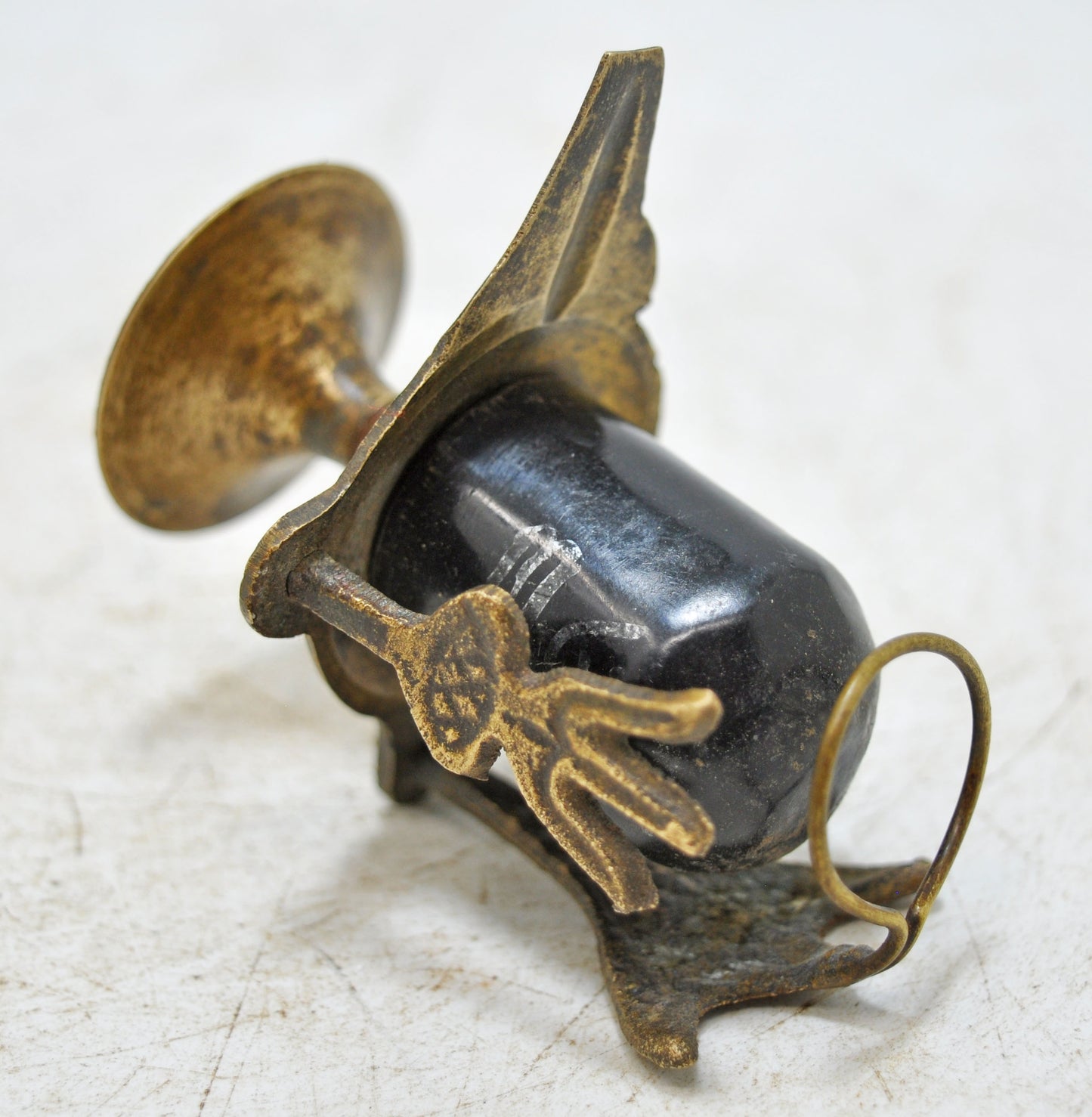 Antique Brass God Shiva Linga Idol Figurine Original Old Hand Crafted Engraved