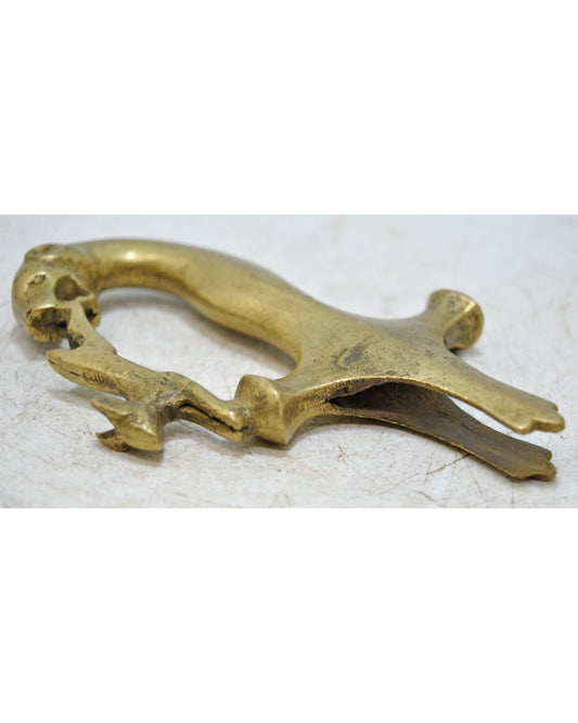 Antique Brass Lion Head Shaped Sword Hilt Handle Original Old Hand Carved