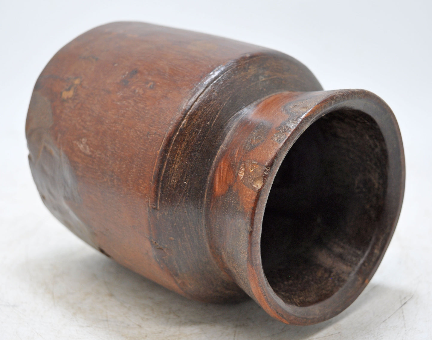 Antique Wooden Himalayan Water Pot Matka Original Old Hand Carved