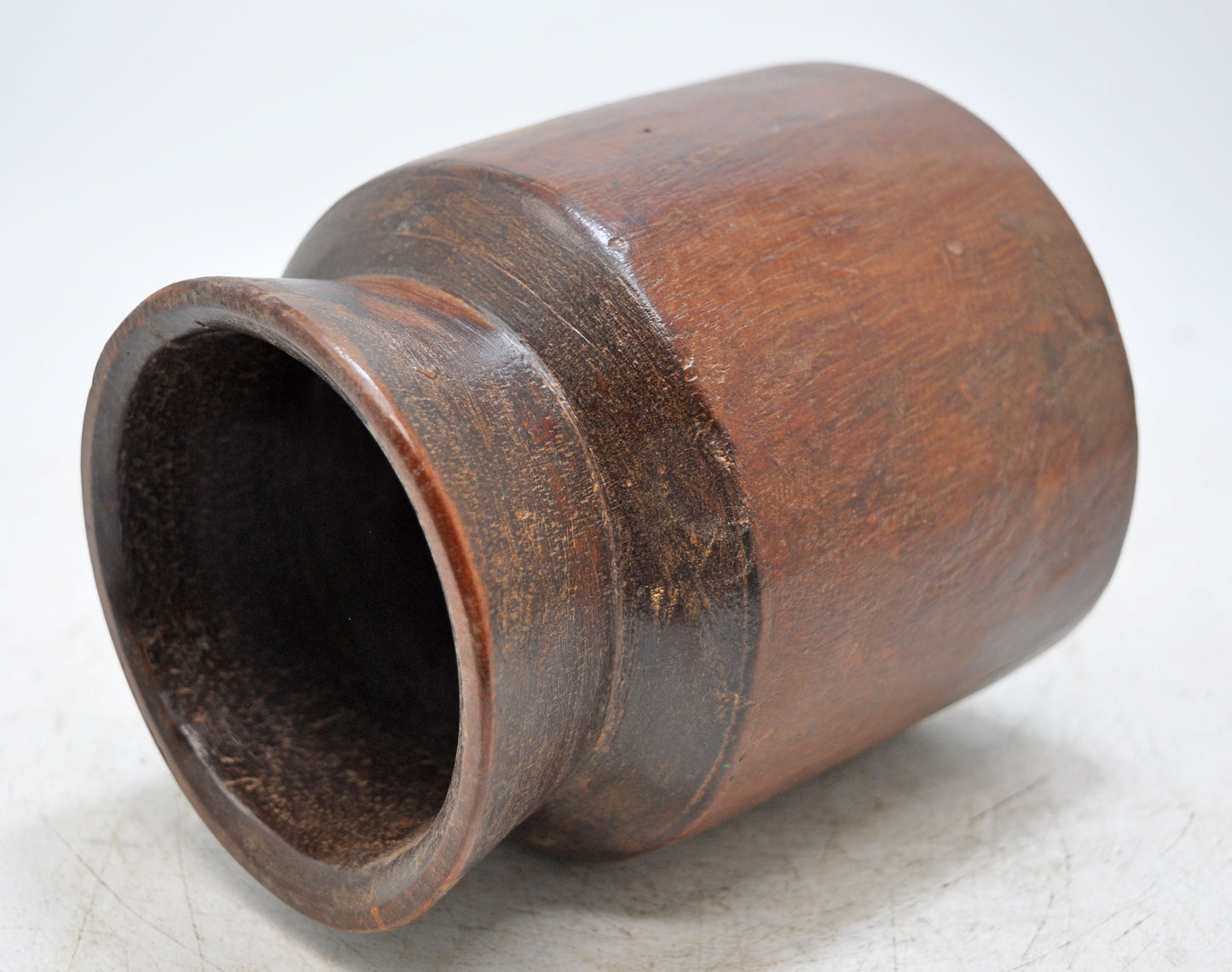Antique Wooden Himalayan Water Pot Matka Original Old Hand Carved