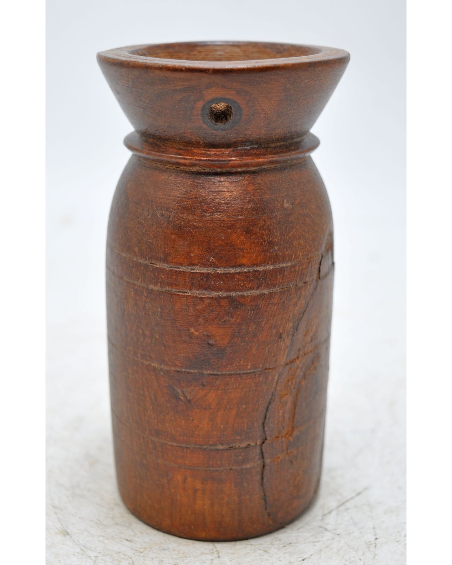 Antique Wooden Himalayan Water Pot Matka Original Old Hand Carved