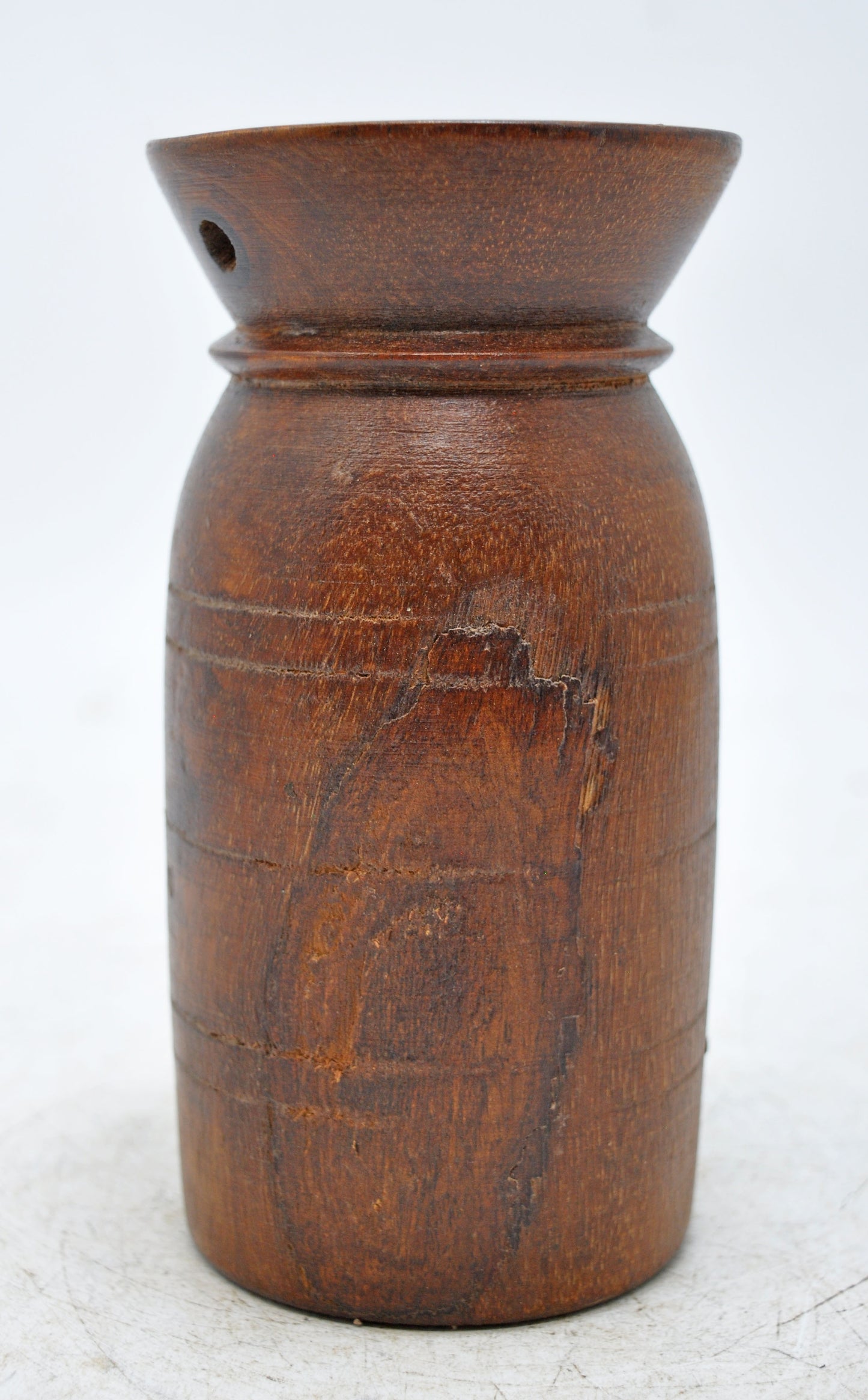 Antique Wooden Himalayan Water Pot Matka Original Old Hand Carved