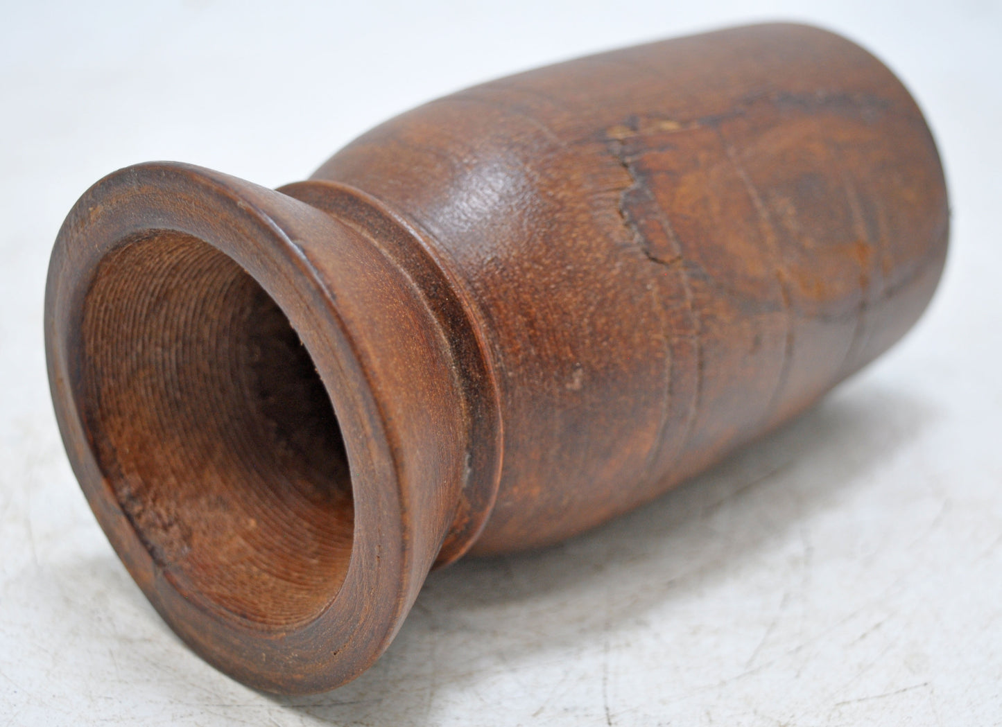 Antique Wooden Himalayan Water Pot Matka Original Old Hand Carved