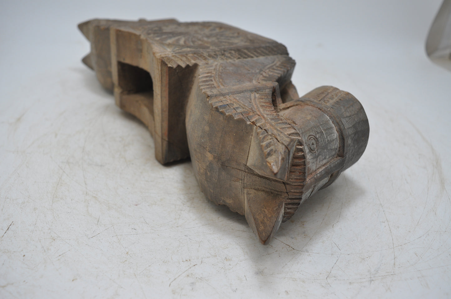 Antique Wooden Horse Shaped Spice Bowl Container Original Old Hand Carved