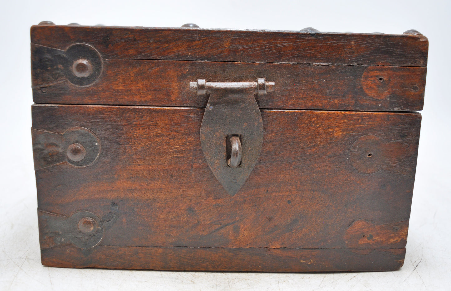 Vintage Wooden Square Storage Chest Box Original Old Hand Crafted Metal Fitted