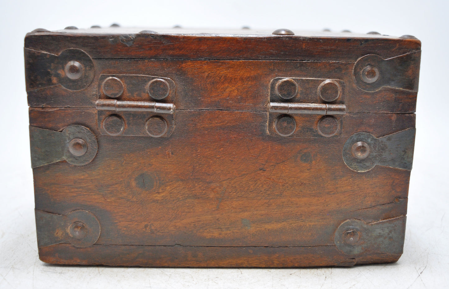 Vintage Wooden Square Storage Chest Box Original Old Hand Crafted Metal Fitted