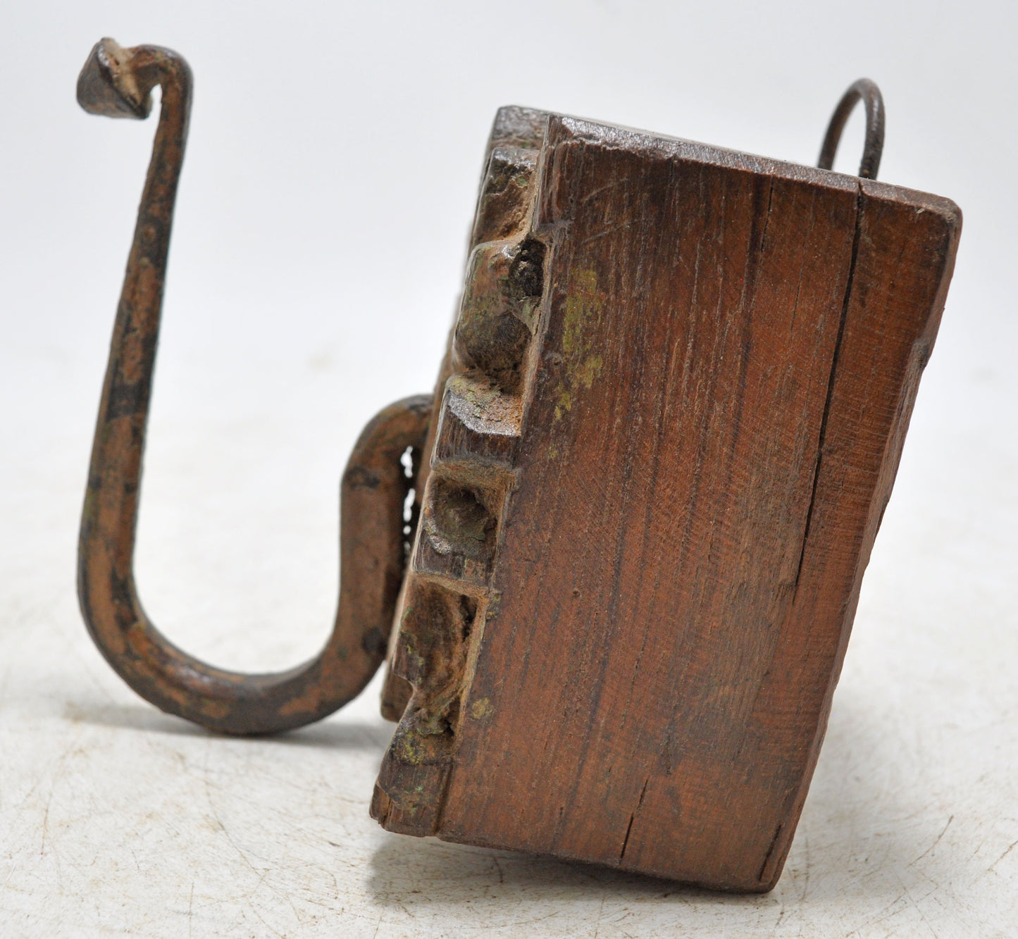 Antique Wooden Wall Hanging Hook Hanger Original Old Hand Carved