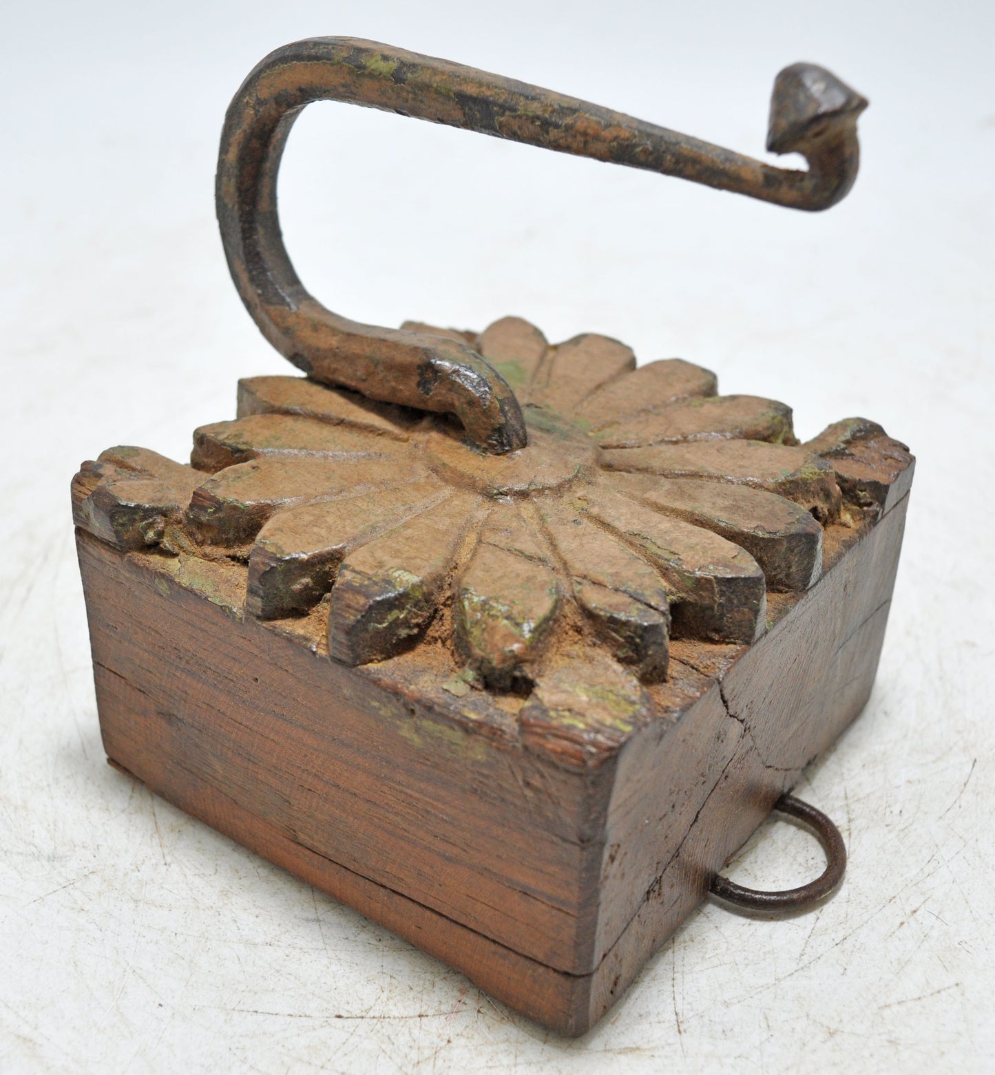 Antique Wooden Wall Hanging Hook Hanger Original Old Hand Carved