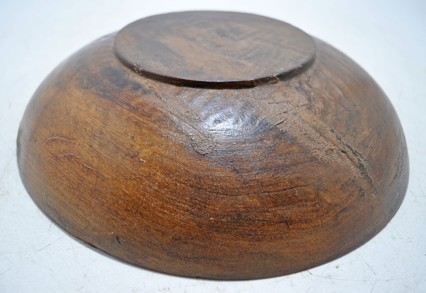 Antique Wooden Round Dough Kneading Bowl Parat Original Old Hand Carved