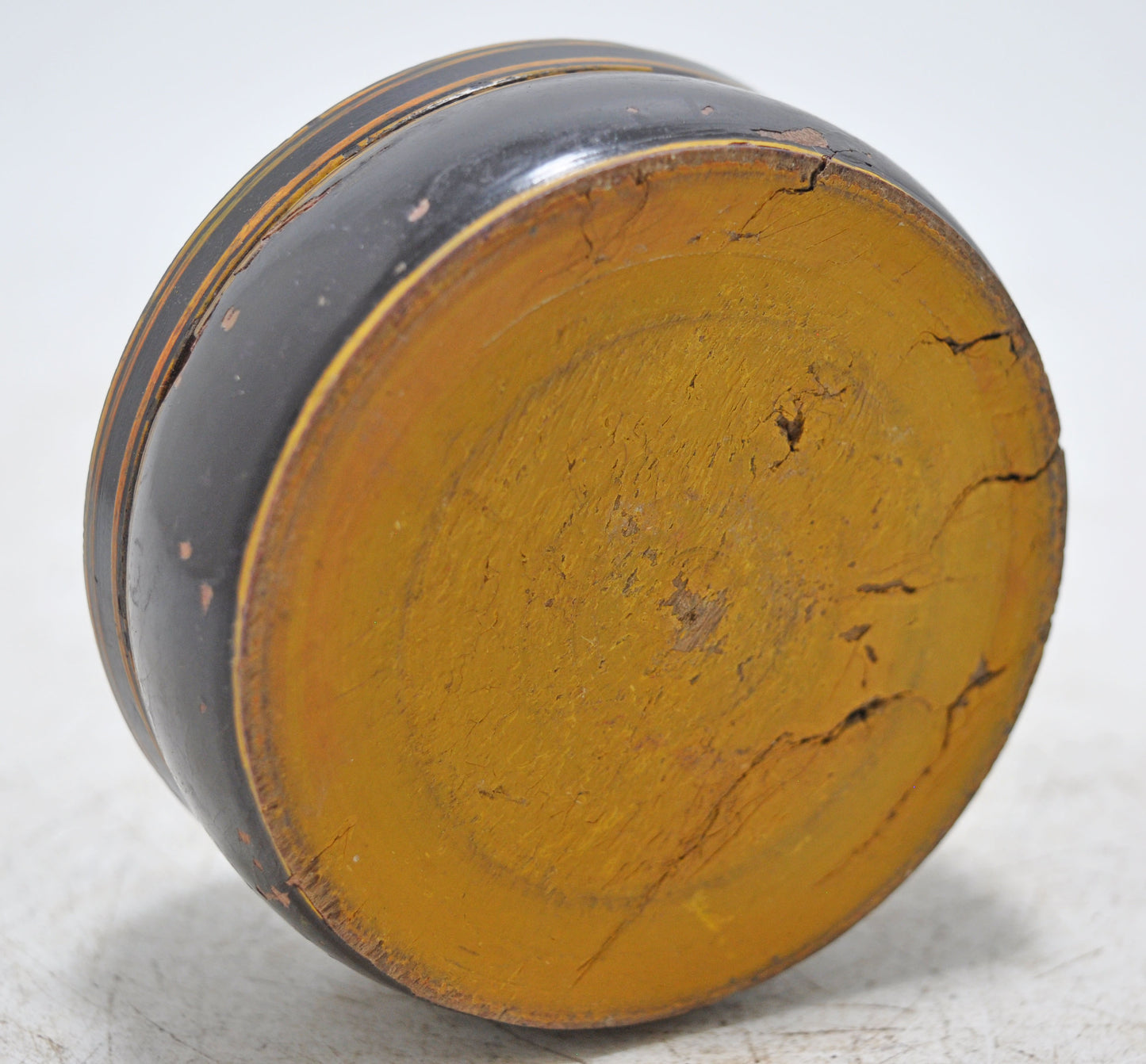 Antique Wooden Kum Kum Powder Tika Box Original Old Lacquer Painted