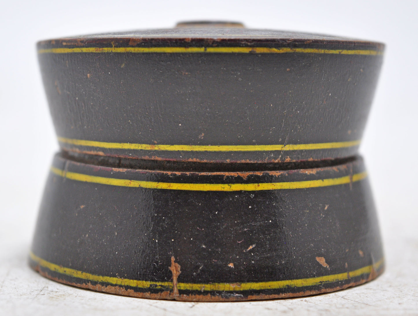 Antique Wooden Kum Kum Powder Tika Box Original Old Lacquer Painted