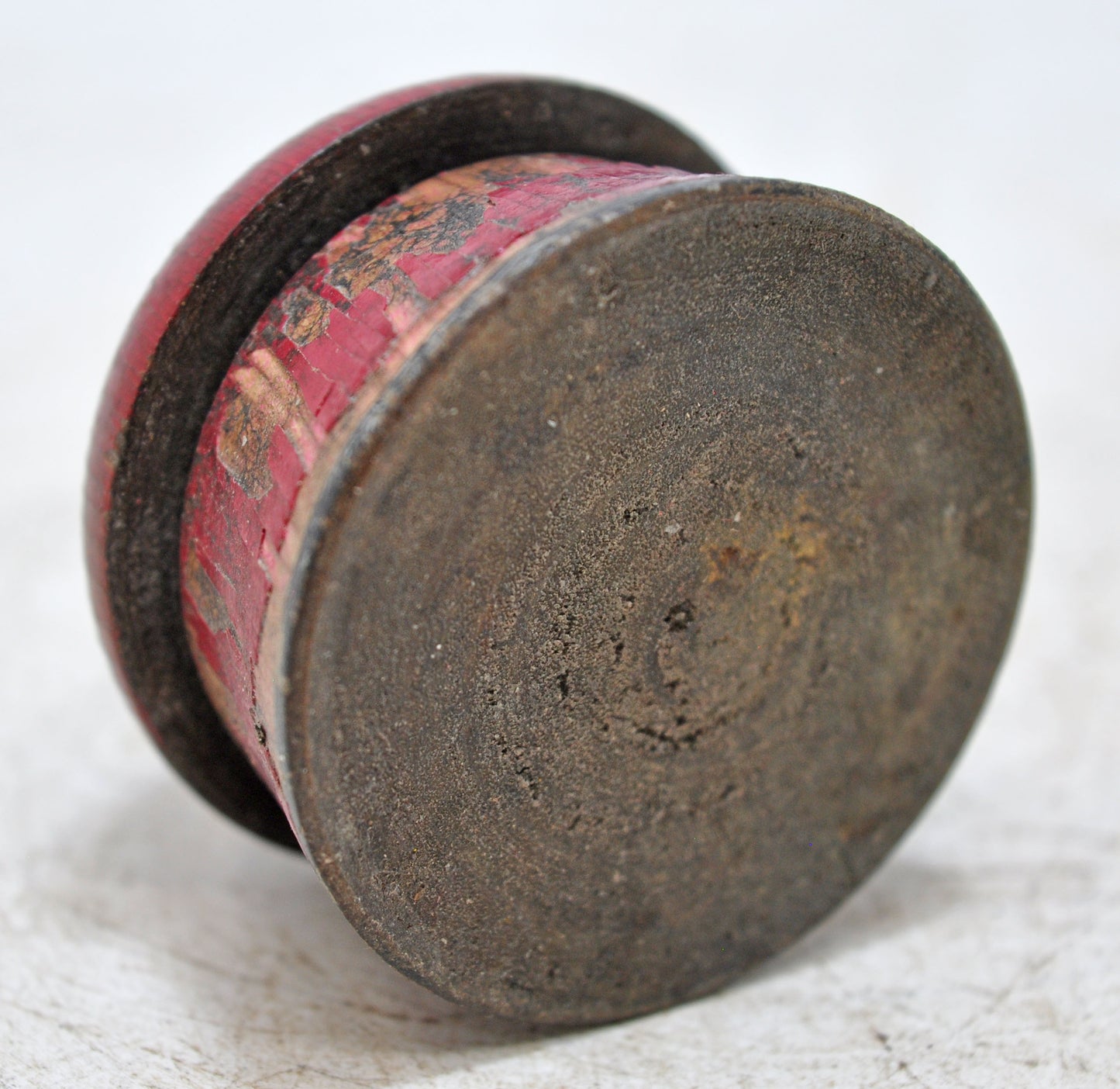Antique Wooden Kum Kum Powder Tika Box Original Old Lacquer Painted