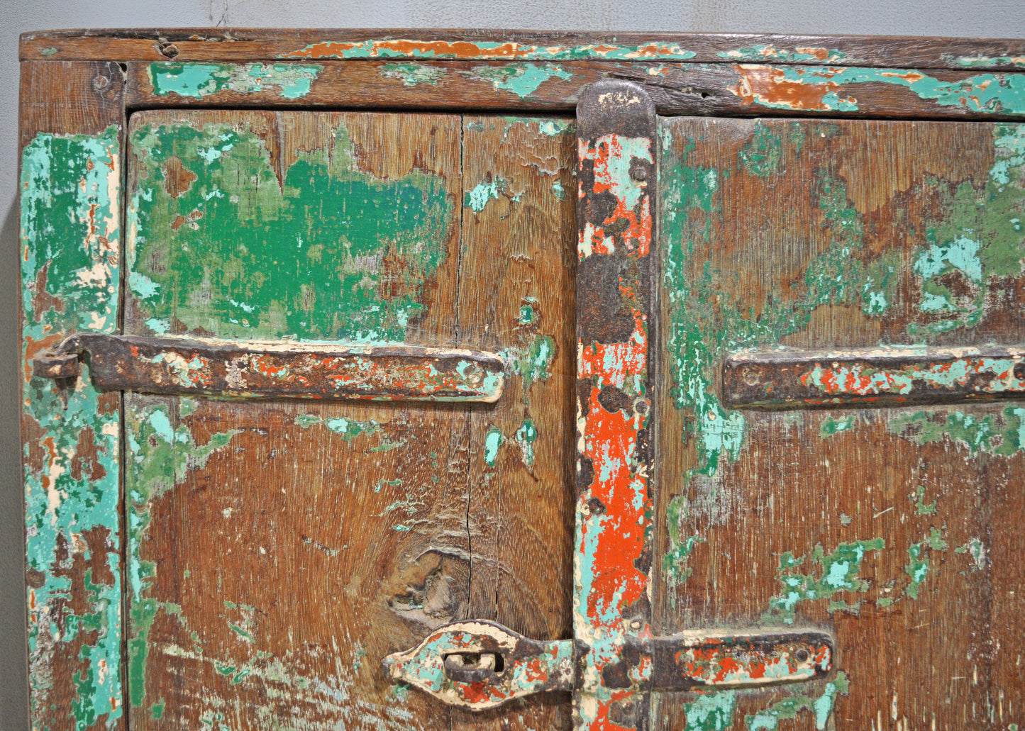 Antique Wooden Wall Décor Window Panel Original Old Rustic Polychrome