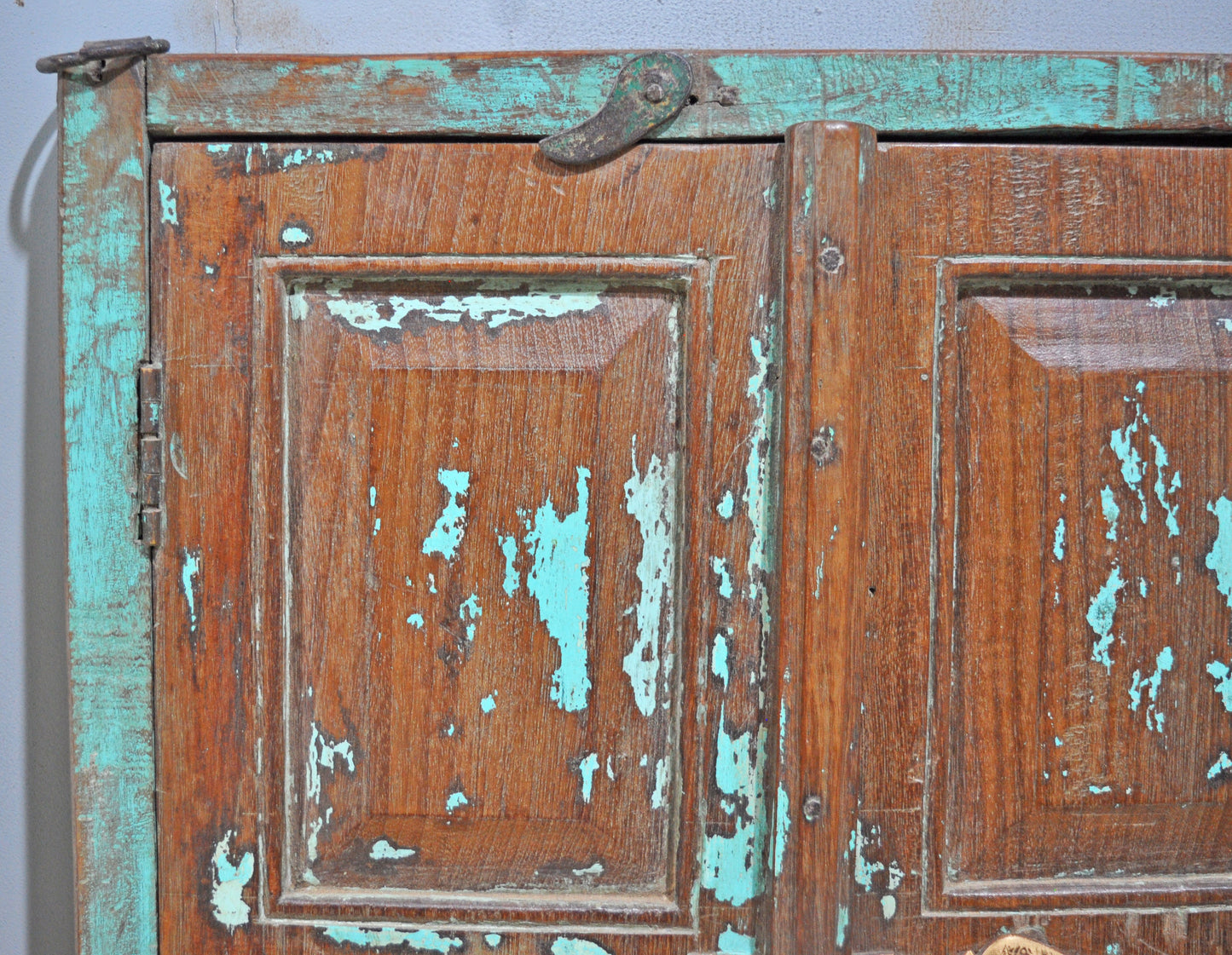 Antique Wooden Wall Décor Window Panel Original Old Rustic Polychrome