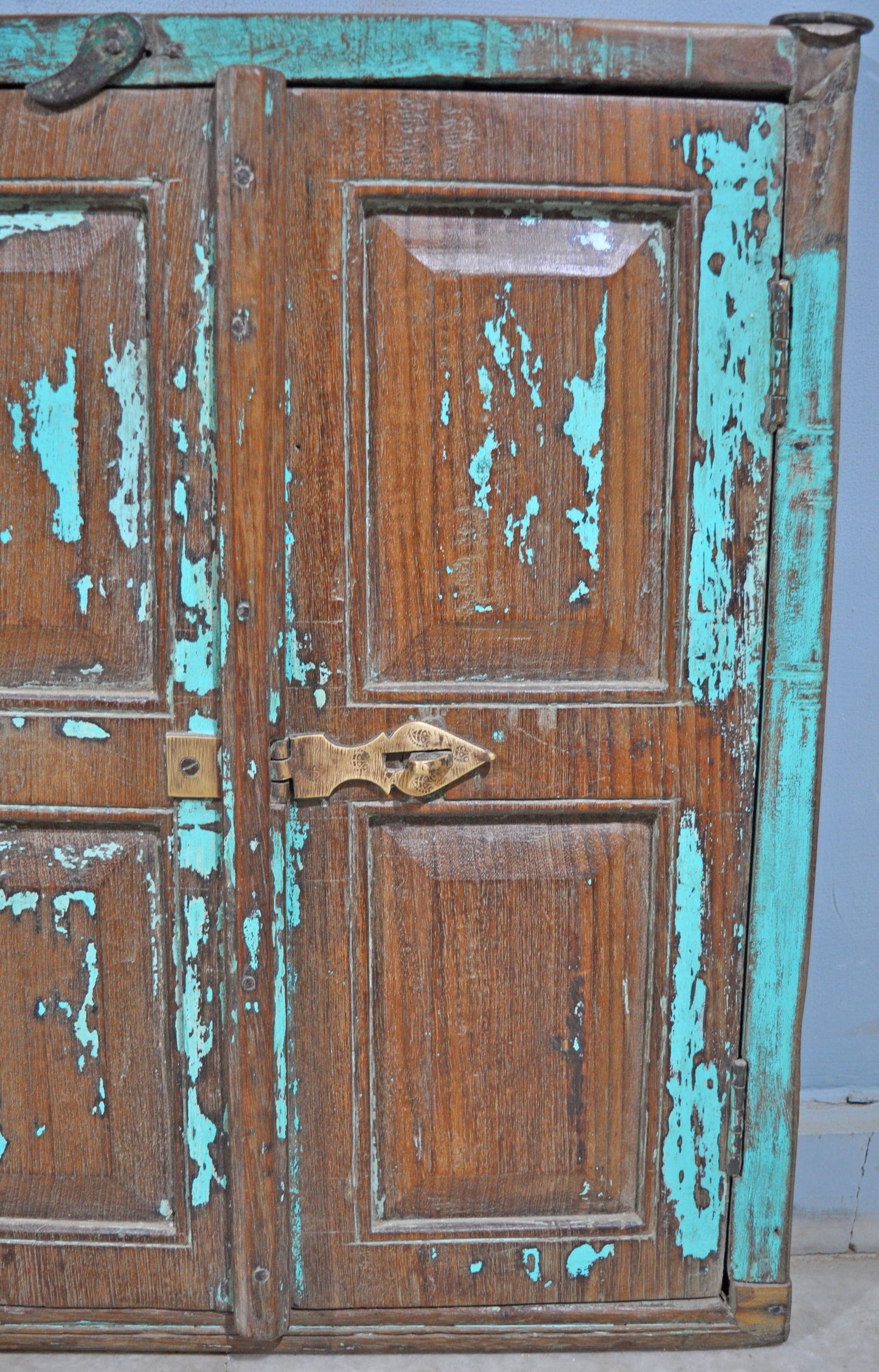 Antique Wooden Wall Décor Window Panel Original Old Rustic Polychrome