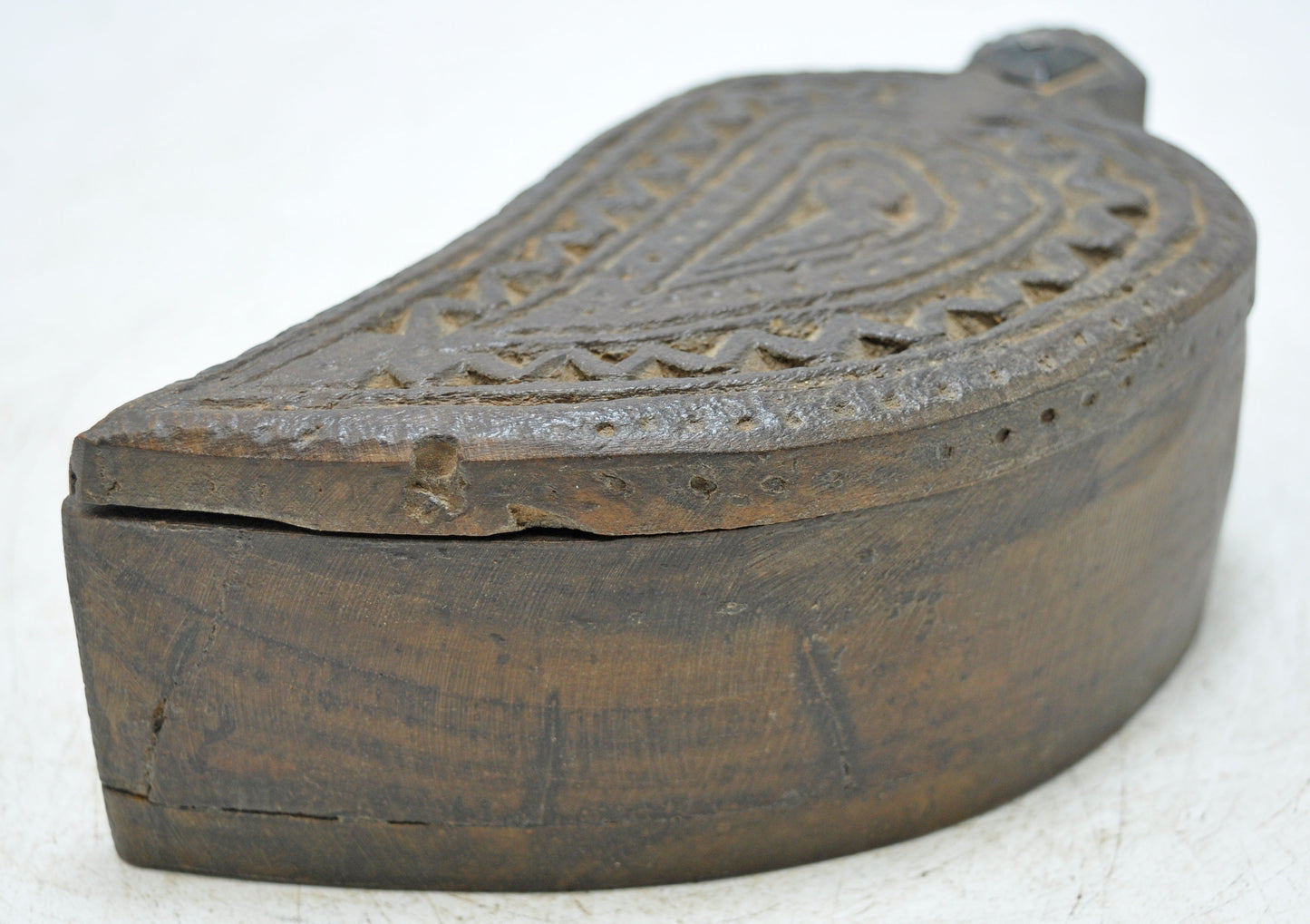 Antique Wooden Kitchenware Spice Box Original Old Hand Crafted Carved