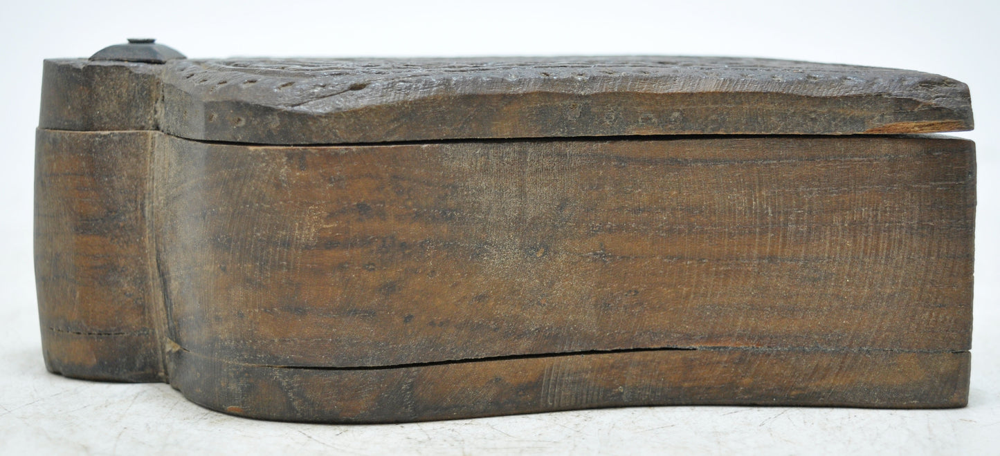 Antique Wooden Kitchenware Spice Box Original Old Hand Crafted Carved