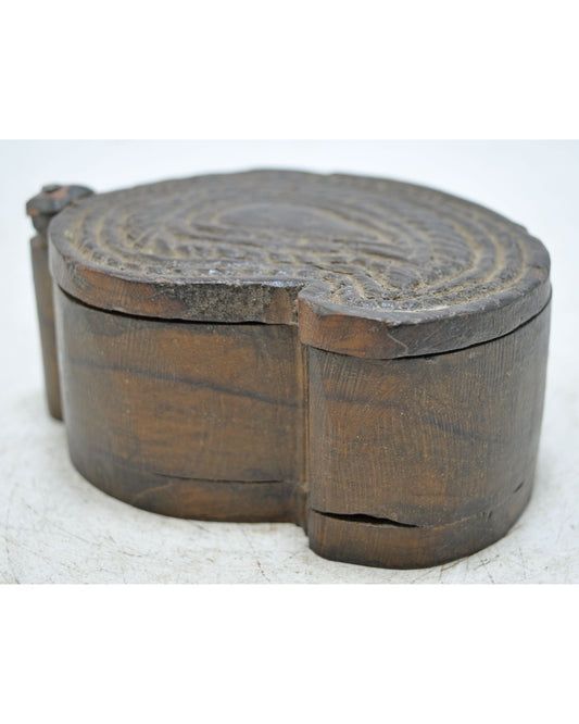 Antique Wooden Kitchenware Spice Box Original Old Hand Crafted Carved